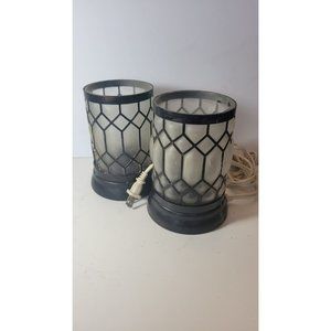 Electric Night Light metal geometric shape, pair, Max 25 watt bulb